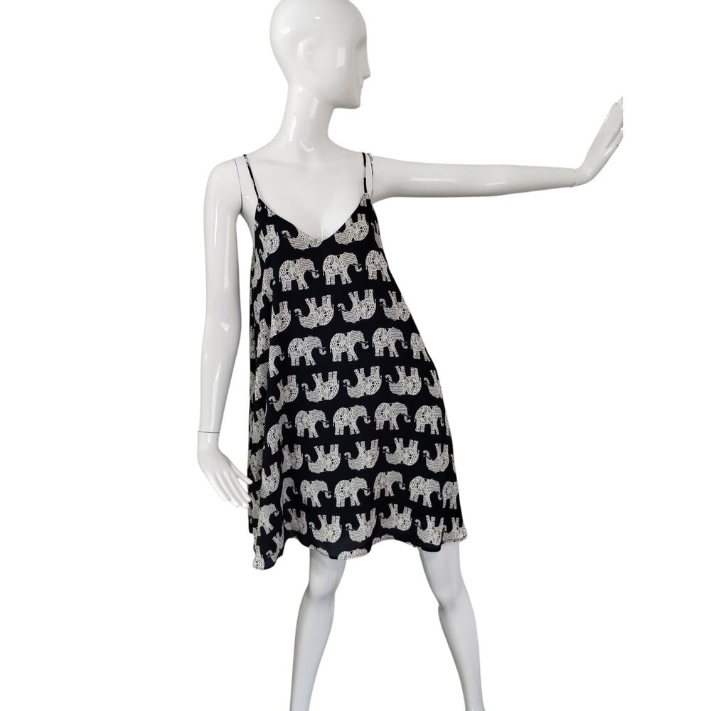 Peach Love Womens size Large Elephant Spaghetti strap Boho Novelty Beachy Dress
